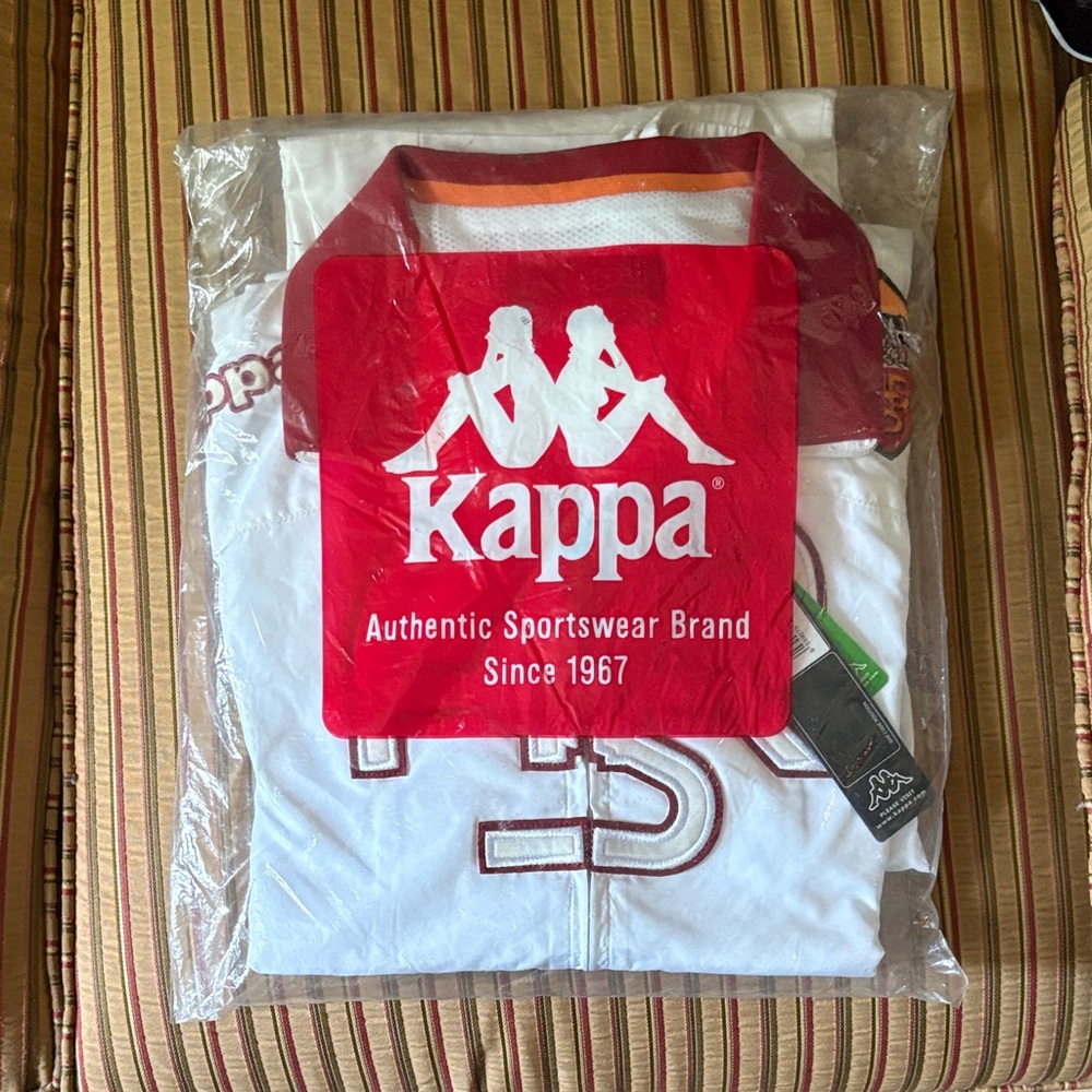 VINTAGE Kappa mens SMALL White and Red Sports TRACKSUIT